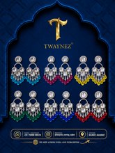 TWAYNEZ® Royal Stone Drop Jhumka Earrings