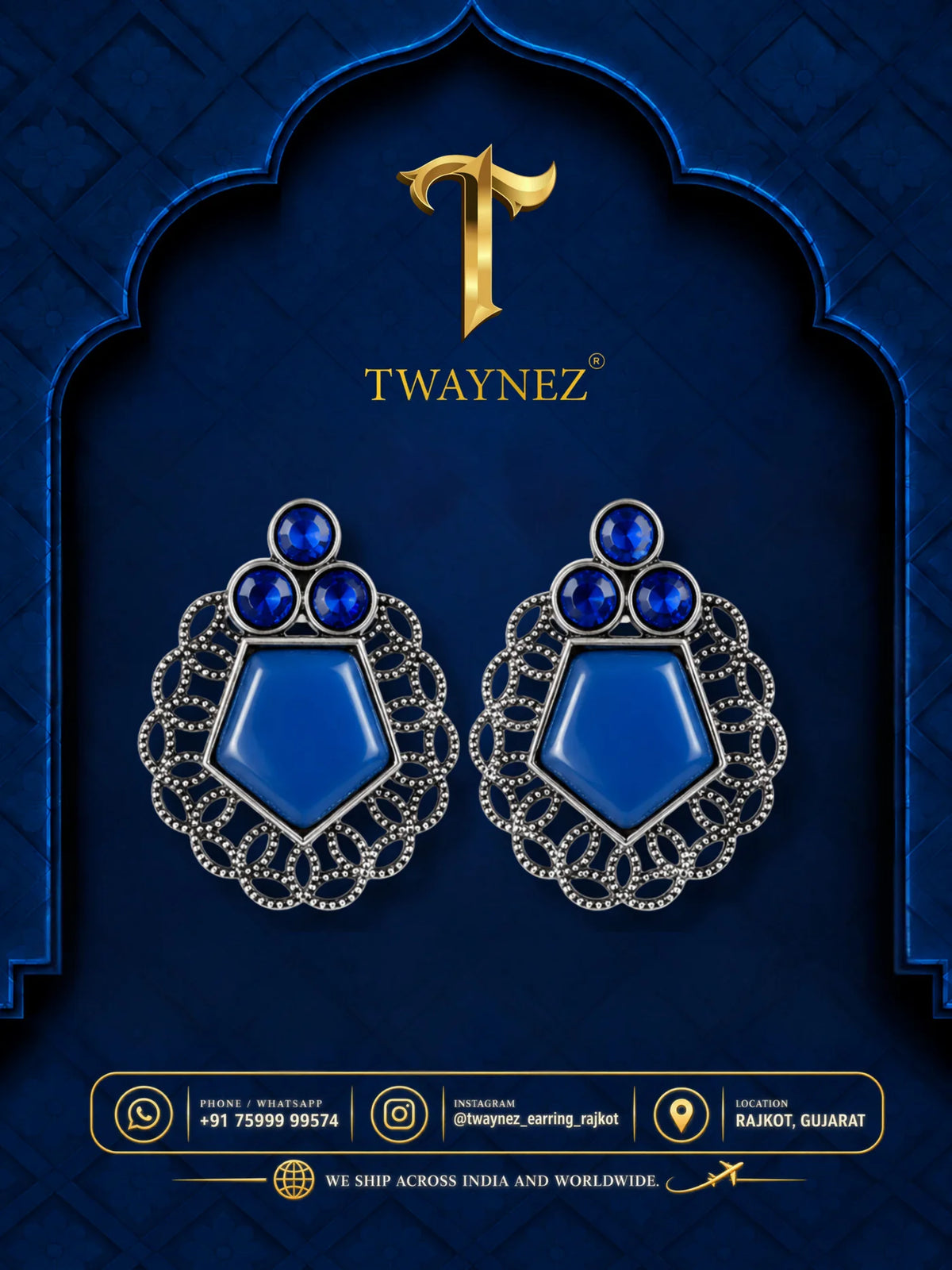 TWAYNEZ® Geometric Stone Statement Earrings