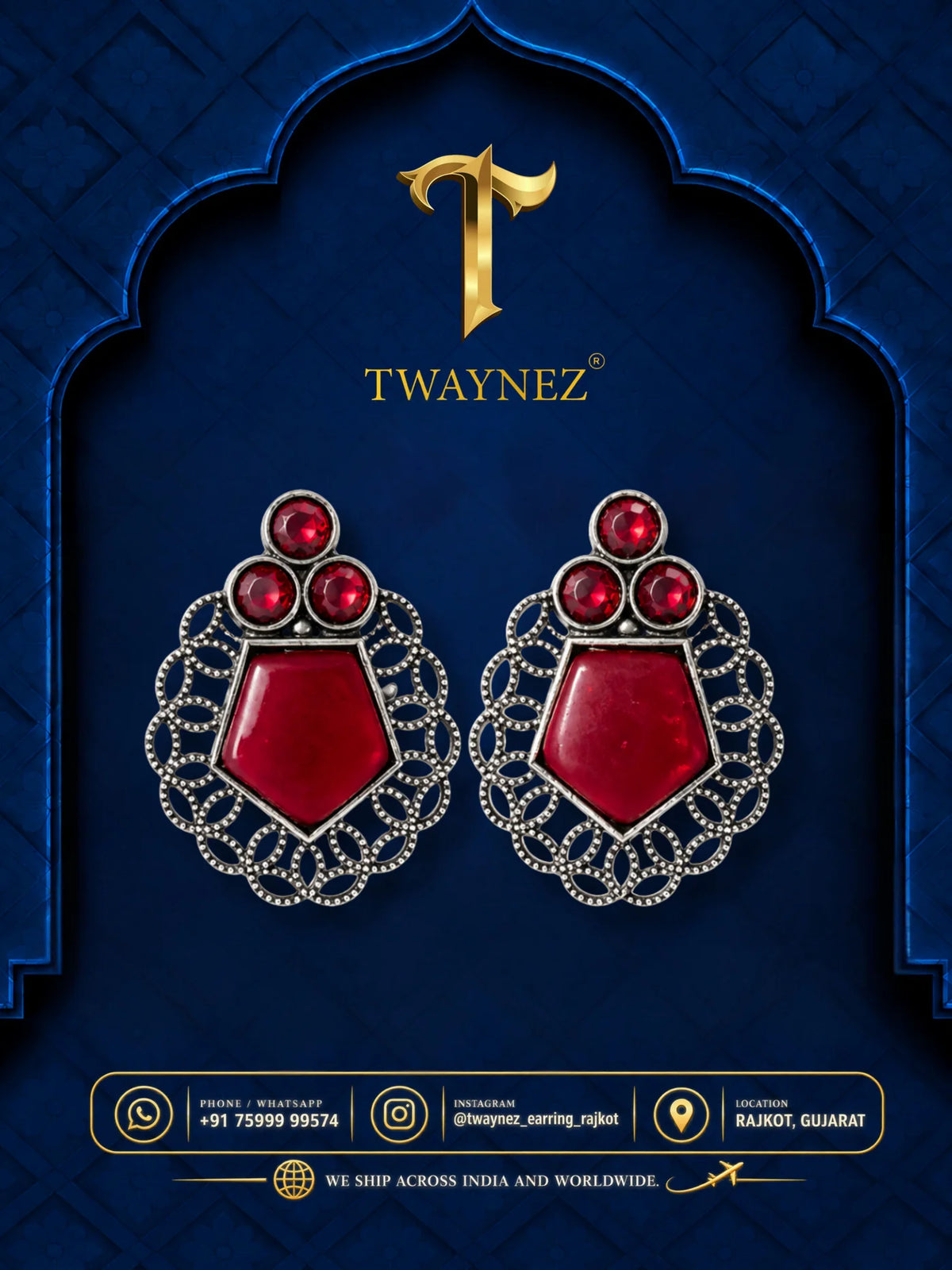 TWAYNEZ® Geometric Stone Statement Earrings