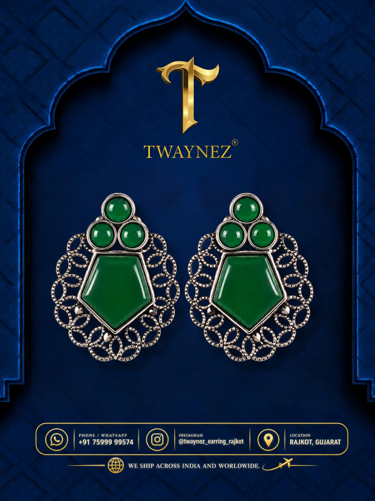 TWAYNEZ® Geometric Stone Statement Earrings