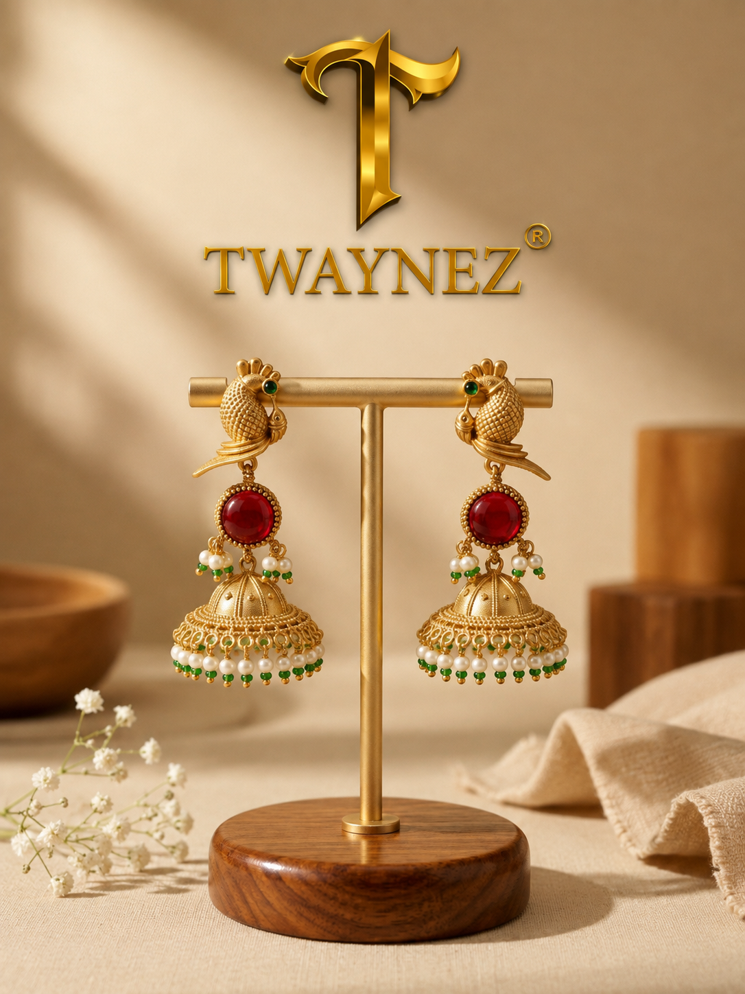 Mayil Jhumki Earrings