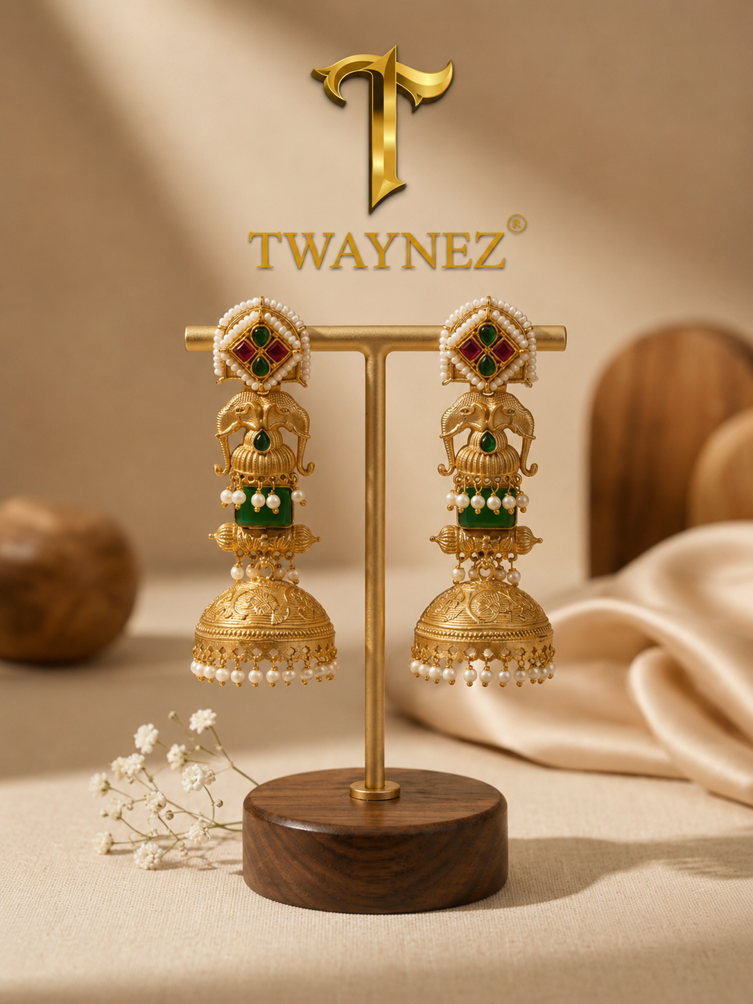 Parikha Gold Jhumki Earrings